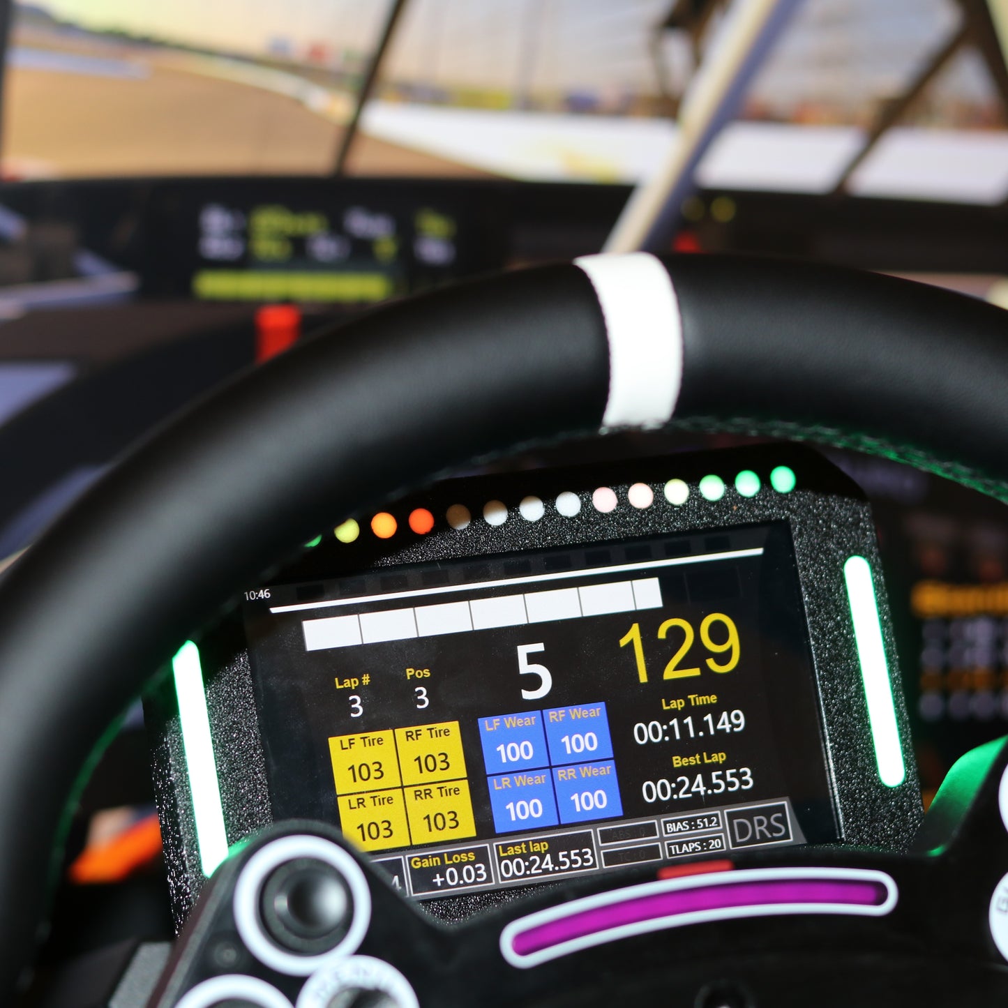 SM-Racing Products DB01-Dashboard in sim with sim racing dash data display