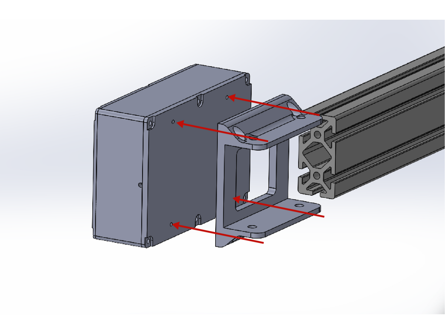Adaptador de extrusión de aluminio de 80/120 mm a montaje VESA (montaje frontal) 