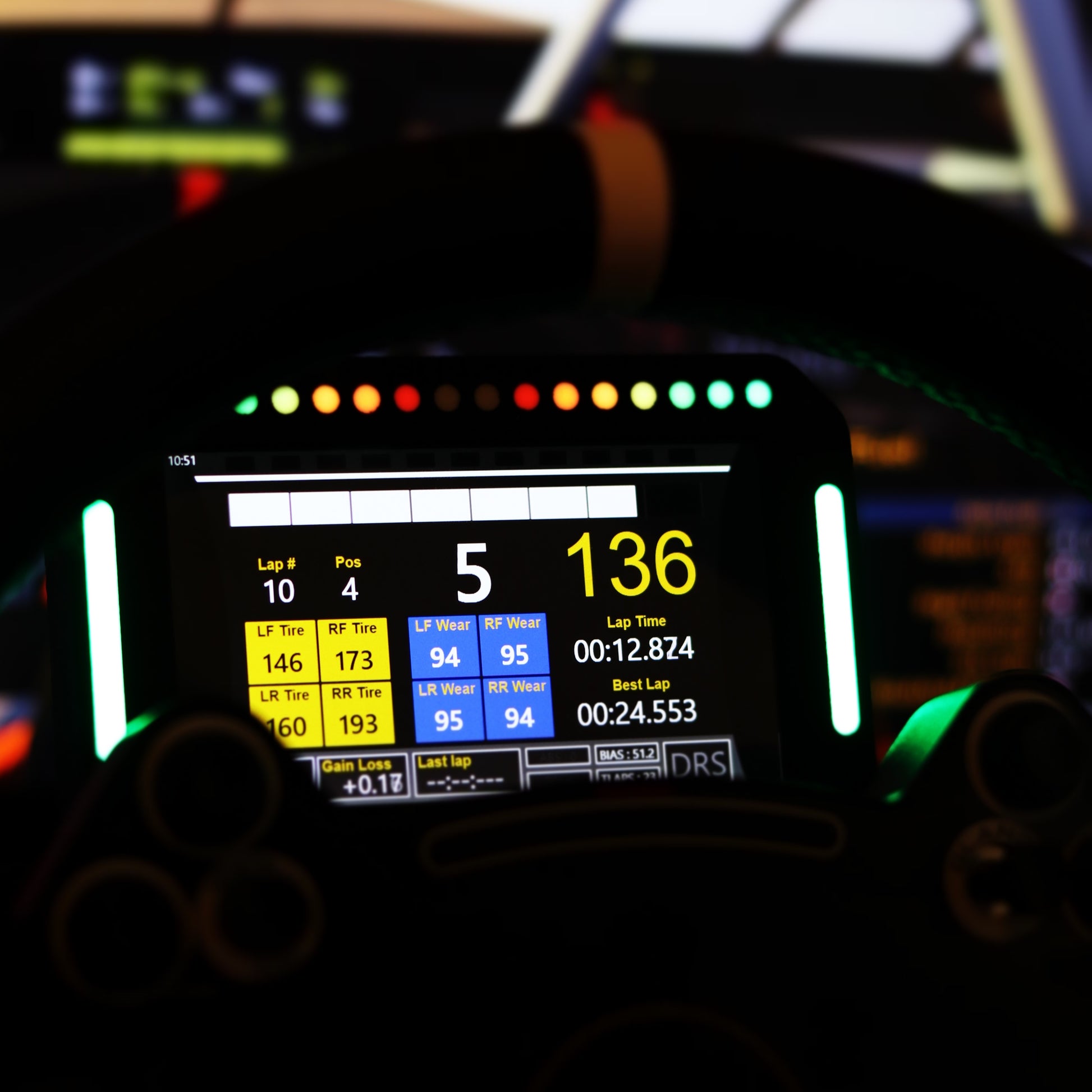 SM-Racing Products DB01-Dashboard in sim with sim racing dash data display